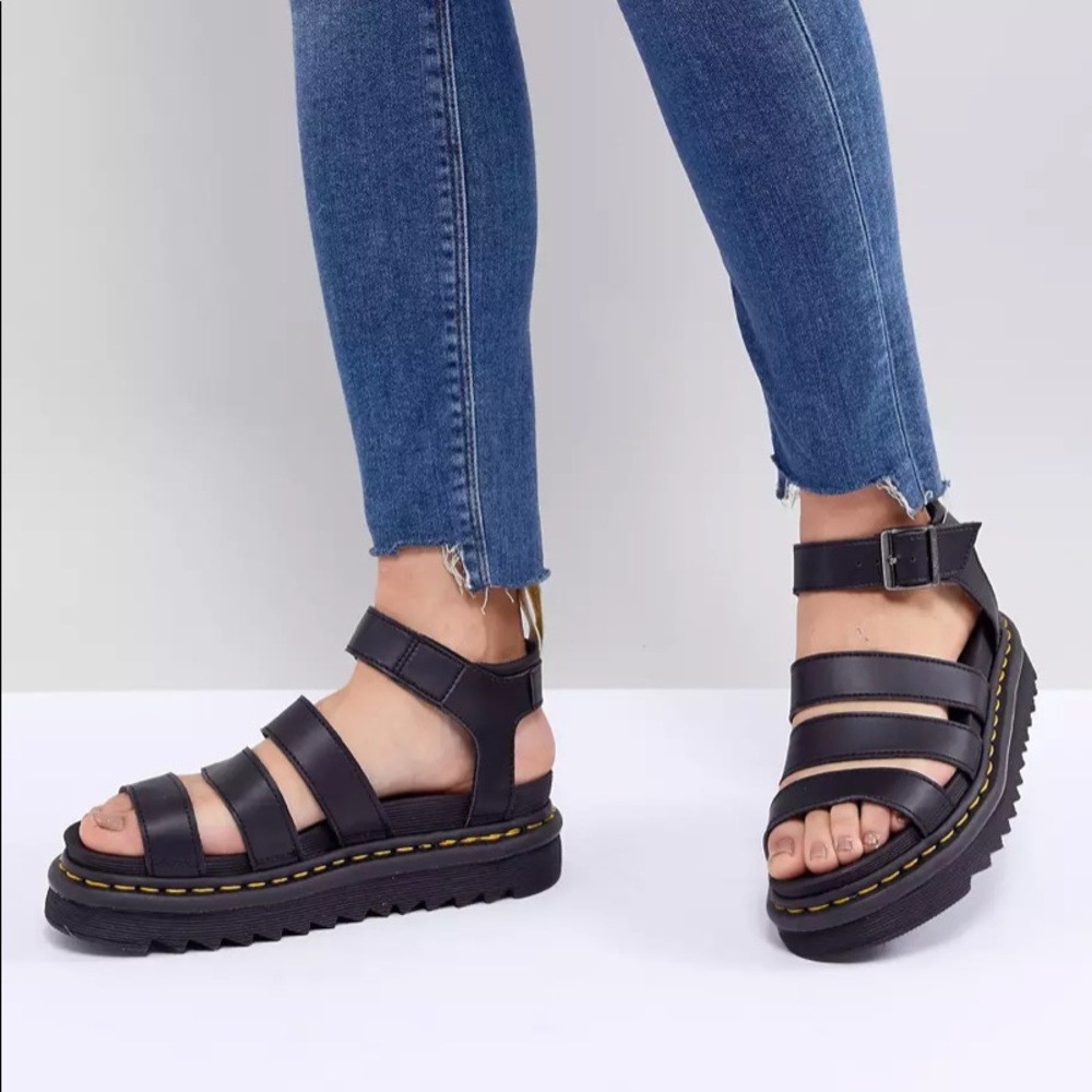 Dr Martens Blaire Gladiator Black Sandals,Womens,Size… Gem